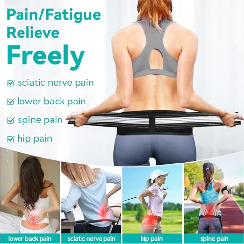 Lightweight Back Brace for Lower Back Pain Under Clothes - Relief from Sciatica, Hip and Spine Pain - Breathable & Adjustable Lumbar Support Belt for Home, Work and Exercise - Suitable for Women&Men - size: Medium