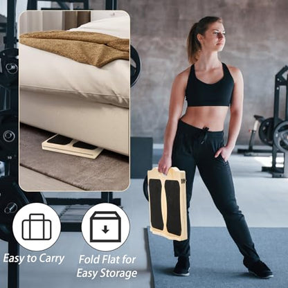 Wooden Slant Board for Calf Stretching, Portable Squat Incline Board for Knees Ankle Leg Heel, Adjustable 5 Angles Calf Stretch Wedge for Exercise, Physical Therapy