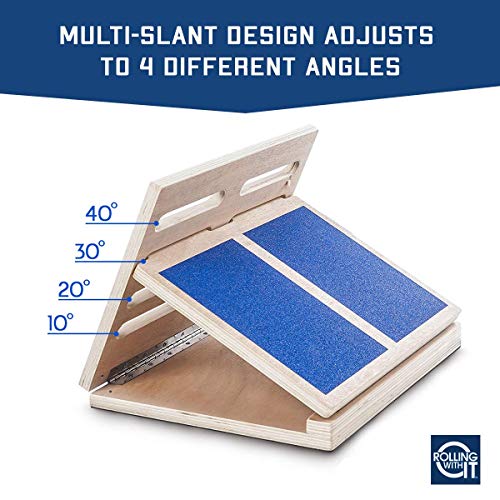 Professional Slant Board for Calf Stretching - Adjustable Wooden Incline Board - Increase Flexibility, Mobility, Pain Relief - Anti-Slip Design - Achilles - Fascia Stretcher - Tight Calves