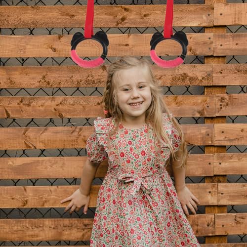VICASKY ’s Gymnastics Rings Set 2 Pairs with Adjustable Straps Plastic Hanging Fitness Rings for Indoor Strength Training and Pull-up Exercise at Home