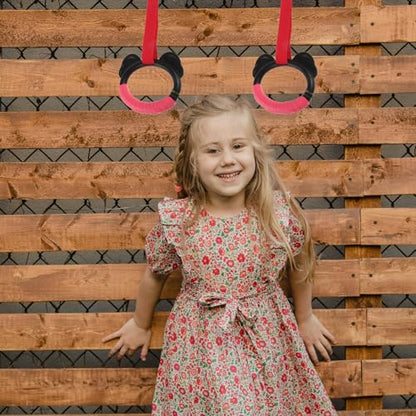 VICASKY ’s Gymnastics Rings Set 2 Pairs with Adjustable Straps Plastic Hanging Fitness Rings for Indoor Strength Training and Pull-up Exercise at Home