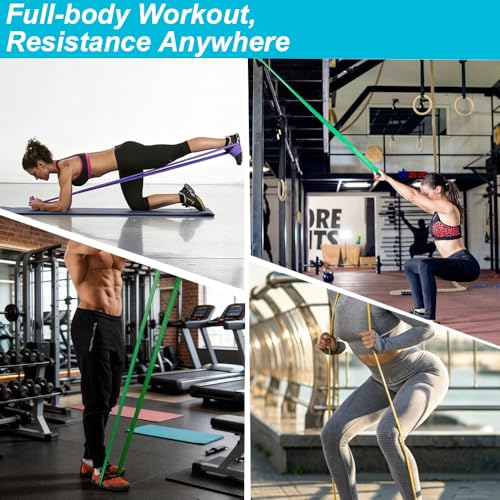 Pull Up Assistance Bands Complete Set,Heavy Duty Adjustable Resistance Bands with Handle Assembly，Latch Mechanism，Perfect for Men Women Seniors for Pull Up Bar,Dip&Resistance Strength Training
