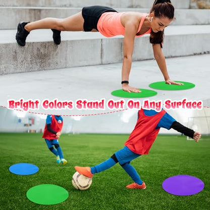 18-Piece Spot Markers for Sports, 9-Inch Rubber Circles for Gym & Training, Non-Slip Poly Spot Markers for Soccer, Basketball, Agility Drills & Classroom Activities