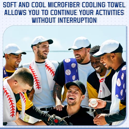 24 Pcs Sports Cooling Towels Baseball Basketball Softball 40 x 12 Inch Breathable Soccer Football Volleyball Microfiber Ice Towel Fast Drying for Sport Party Favors Team Gift(Blue,Baseball)