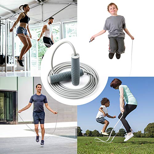 Weighted Jump Rope Workout-1LB Professional Skipping Rope with Adjustable Length and Silicone Comfortable Grips,Heavy Jumpropes Adults Fitness Women Men,Cardio Boxing Endurance Training Exercise