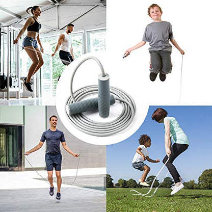 Weighted Jump Rope Workout-1LB Professional Skipping Rope with Adjustable Length and Silicone Comfortable Grips,Heavy Jumpropes Adults Fitness Women Men,Cardio Boxing Endurance Training Exercise