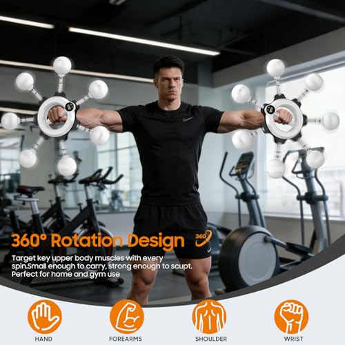 Forearm Trainer, Wrist Hand Exerciser Shoulder Reliever Ball Swing Arm Chest Upper Body Strength Workout Equipment for Men and Women Home Gym Workouts with 70-80LB Hand Grip Strengthener