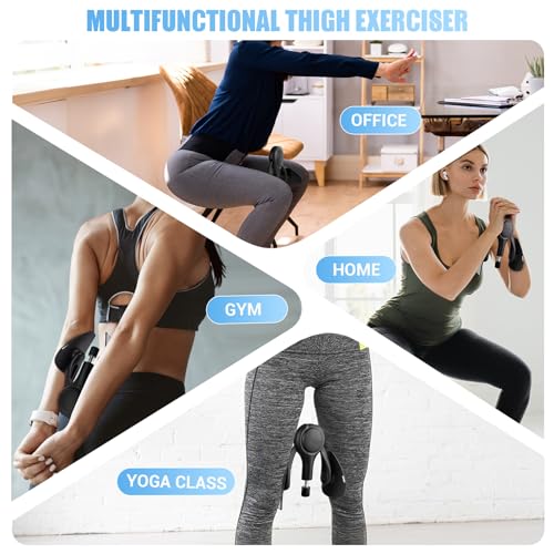 Thigh Trainer for Women, 15-70LB Adjustable Resistance Inner Thigh Exerciser for Pelvic Floor Muscle Repair, Thigh Trainer Kegel Exercise for Shaping, Yoga & Weight Loss at Home Gym