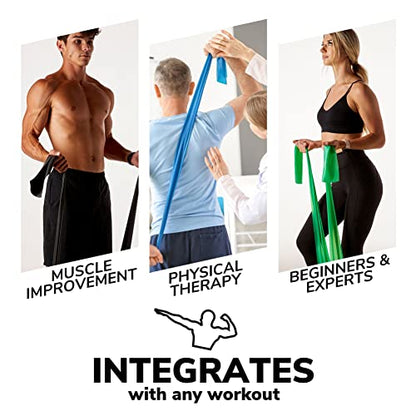 Resistance Bands for Working Out | 7Ft Long Resistance Bands |Super Exercise Bands with Carry Pouch and Door Anchor I Latex Free Workout Bands Including an Exclusive Workout App and E-Book