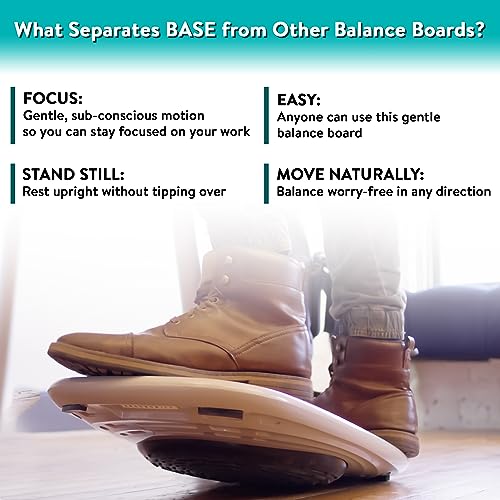 Base Standing Desk Balance Board, Office Wobble Board with Anti-Fatigue Mat, Gentle Rocker for Posture & Focus, Standing Desk Accessory and Exercise Equipment