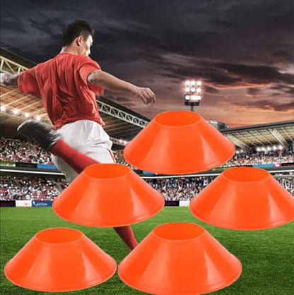20Pcs Orange Plastic Disc Cones with Carry Strap Soccer Cones Training Cone Sports Markers for Basketball Drills Practice Outdoor Activities
