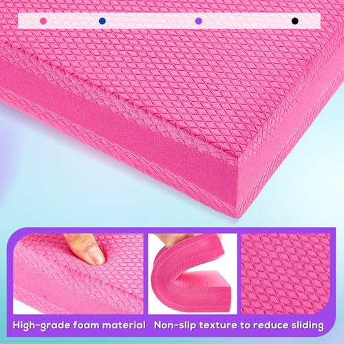 Hanaive 2/4/6 Pcs Balance Pad Foam Pad 11.81 x 7.87 x 1.97 Inch Yoga Mat Non Slip Cushion Exercise Knee Mat for Fitness Stability Stretching, Pilates, Physical Therapy, Core Trainer