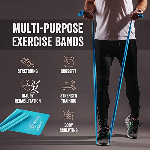 Therapy Flat Resistance Bands Set, Latex Free Flat Elastic Exercise Stretch Bands for Stretching, Flexibility, Pilates, Yoga, Ballet, Gymnastics, Rehab, Workout, Pink, Purple, Blue (3 Pack, 5 FT long) - color: Pink Blue Purple