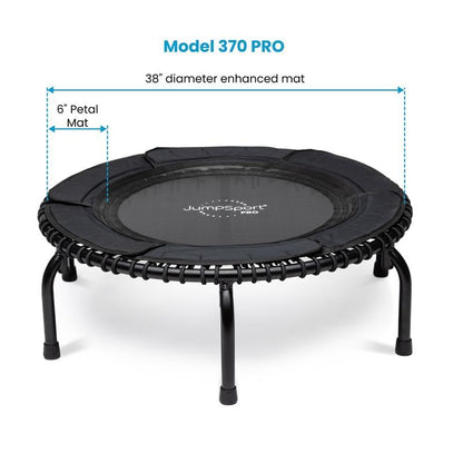 JumpSport 39" PRO Fitness Trampoline, 370 PRO, Exercise Rebounder, 36 Adjustable Bungees, 300 lb Wt. Rating