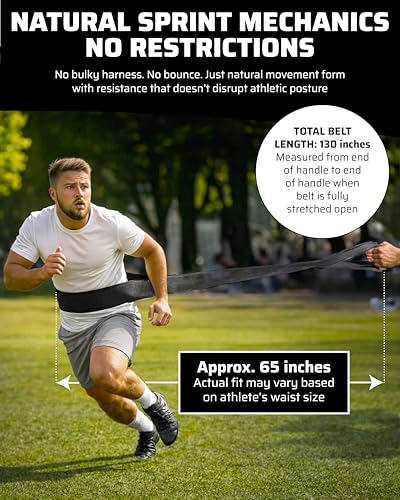 THEFITGUY Coach Speed Training Belt - Non-Elastic Partner Pulling Handles for Multidirectional Overspeed and Sprint Resistance, Ideal for Football, Soccer & Track