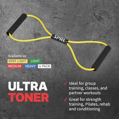 SPRI Ultra Toner Figure 8 Resistance Band with Padded Handles Great for Stretch, Exercise, Fitness Training, Yoga, Resistance Weights, Therapy, Gym or Home Workout Equipment.