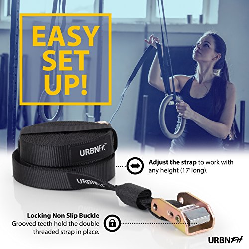 Gymnastic Rings - Bodyweight Workout and Strength Training Olympic Non-Slip Rings with Adjustable Straps for Crossfit and at Home Gym Workouts
