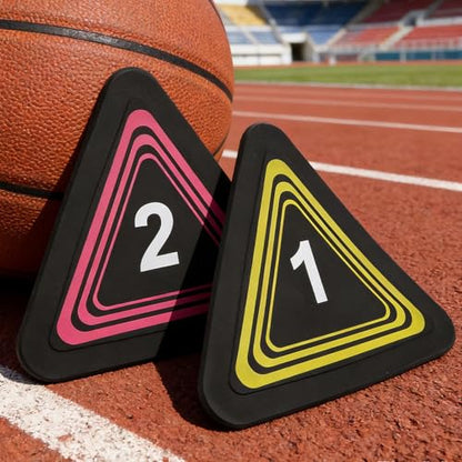 10pcs Spot Dot Markers: Non Slip Agility Spots Marker, 1-10 Number Football Triangle Field Court Dots for Fitness Training Classroom Activity