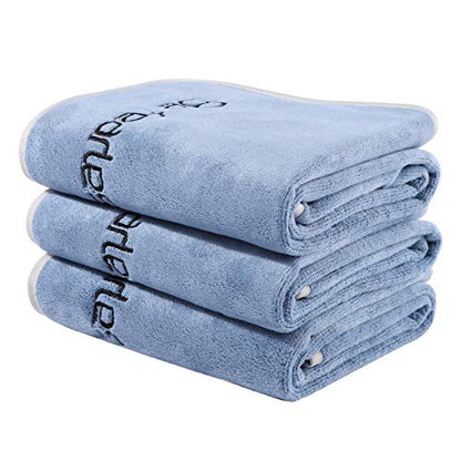 Gym Towels Set, Microfiber Sports Towel for Men and Women, Super Soft and Quick-Drying 3-Pack Set Towel, for Tennis, Yoga, Cycling, Swimming (Blue 3 Pack, 14" x 29")