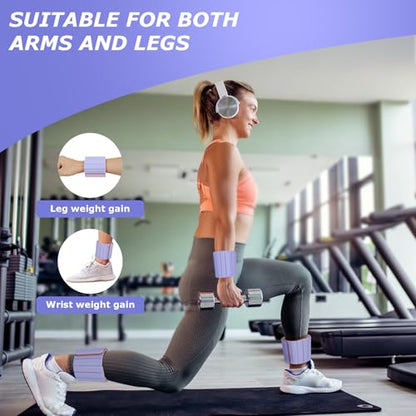 Magnetic Wrist Ankle Weights – Adjustable Ankle and Wrist Weights for Women & Men – 2 Pack (1LB Each) Stackable Magnetic Silicone Arm Bands Non-Slip, Waterproof, Easy Wear – Ideal for Pilates, Yoga, Running & Walking - color: Pink-Purple