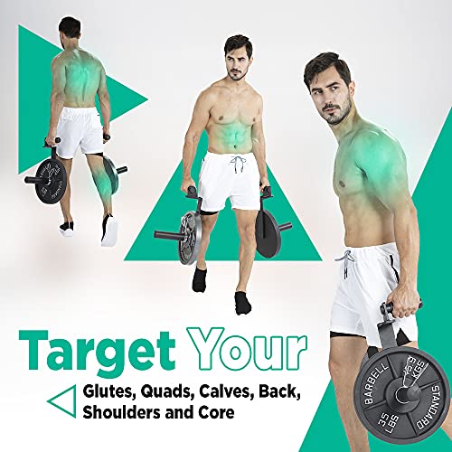 LoGest Farmer Walk Handles - Set of 2 Farmers Carry Handles with Clip Collars - Portable Exercise Equipment Targets Glutes Calves Quads and More Improve Grip Strength Ideal for Body Building Workouts