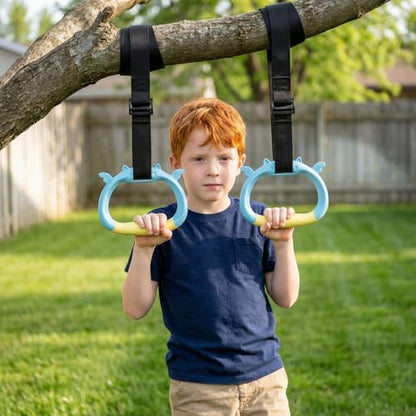 Gymnastics Rings, Children's Home Gym Equipment, Children's Adjustable Strap Strength Training Rings, Pulling Rings for Physical Training