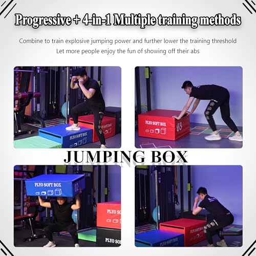 4 in 1 Foam Plyometric Box, Adjustable Height Soft Foam Jump Box Set, Non-Slip, Durable, Easy-to-Clean Soft training box, Suitable for Gyms, Home, Jumping, etc.(Size:01+02+03+04（90*55*140cm）) - size: 01+02+03+04（90*55*140cm）