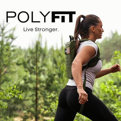 Polyfit Rucking Backpack 2.0 - Weighted Ruck Pack for Weight Plates - Patent Pending Side-Loading Rucksack for Walking, Running, Rucking, Strength and Endurance Training - Black