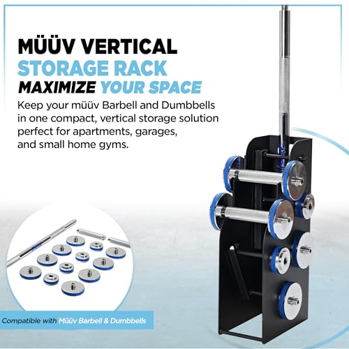müüv Adjustable Dumbbell & Barbell Set for Home Gym - size: Storage Rack