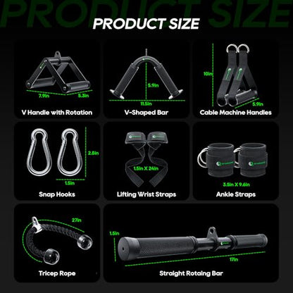 Cable Machine Attachment LAT Pulldown Attachments Cable Machine Accessories for Home Gym