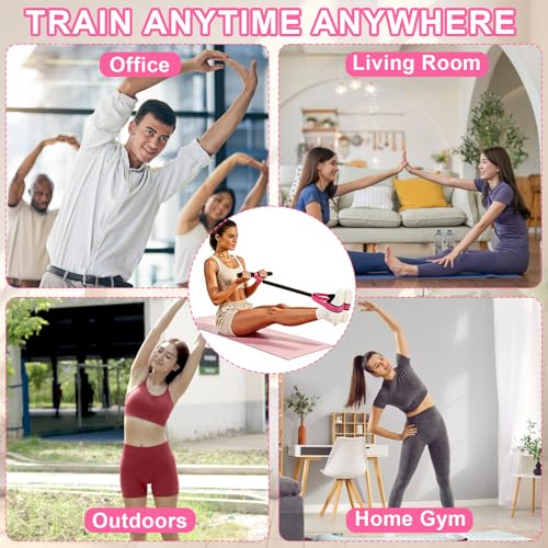 Pedal Resistance Band with Handle, 50 LBS Thickened Latex Tube Pedal Resistance Band with Soft Non-Slip Foam Foot Pedals for Women, Tension Rope Trainer for Abs, Legs,Home Gym Workout Equipment