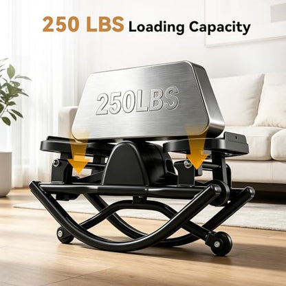 Rock Steppers for Exercise at Home, Portable Mini Stair Stepper with Resistance Bands, Gentle on Knees for Full Body Home Workout & Low-Impact Balance Board, Aerobic Workout Machine Fitness Equipment