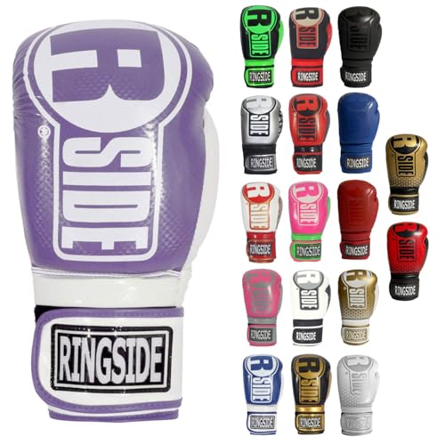 Ringside Apex Bag Gloves, IMF-Tech Boxing Gloves with Secure Wrist Support, Synthetic Boxing Gloves for Men and Women - color: Purple/White, size: Small-Medium