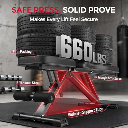 FLYBIRD Adjustable Weight Bench, Full Body Workout Bench for Home Gym - size: L