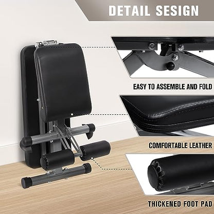 RitFit Adjustable/Foldable Utility Weight Bench for Home Gym - color: Sliver