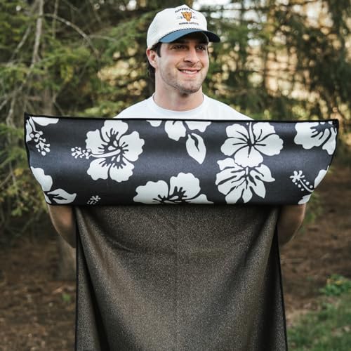 Sprints Athletic Running Towel, Full-Sized, Car Seat Cover - Performance Microfiber (Flex on the Beach - Black w/Snaps) - color: Flex on the Beach - Black W/ Snaps