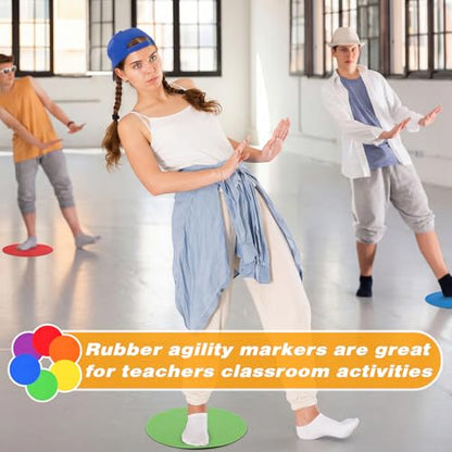 Tinideya Floor Spot Markers Flat Non Slip Gym - size: 8 Inch