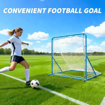 Adjustable Soccer Rebounder Net & Goal – Durable Steel Frame, Multi-Sport Bounce Back Trainer, Portable Quick Setup – Ideal for Youth & Adults, Passing & Firing Practice – 4x4 FT Size