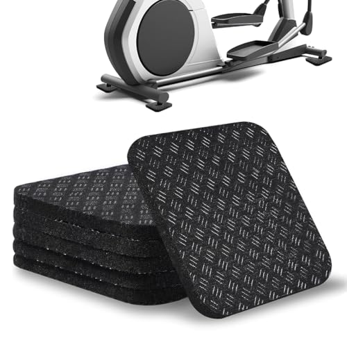 6PCS Treadmill Mats,High Density Equipment Pads 4 x 4 x 0.2 inch Double-Sided Non-Slip Exercise Equipment Mat for Floor Protection,Washing Machine Pads,Walking Pad,Exercise Bike,Home Gym etc.