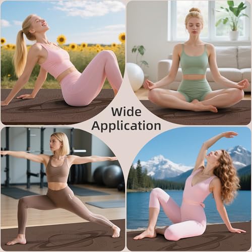 Extra Wide Yoga Mat, 72"x40"x0.4"Thick, Large Exercise Mat, Oversized Non Slip Workout Mat with Strap for Yoga, Pilates, Fitness, Home Gym Studio