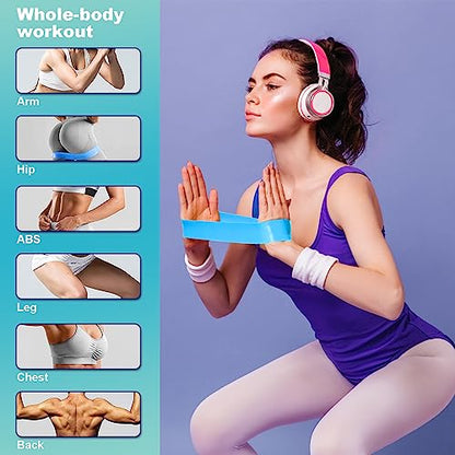 SZHLUX Resistance Bands Set with Instruction Guide and Carry Bag, Versatile for Body Sculpting, Strength Training, and Rehabilitation-Set of 5 (Blue)