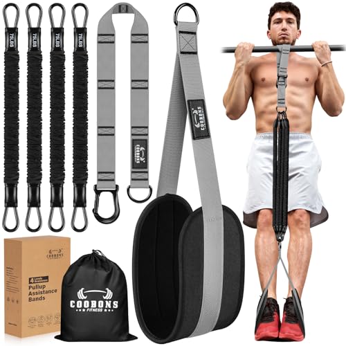 Pull Up Assistance Bands, 300lbs Heavy Duty Resistance Bands for Pull Ups with Adjustable Height, Fabric Feet Rest & Knee Support, Strength Training Pull Up Bar Assist Bands for Home Gym Workouts - color: Grey
