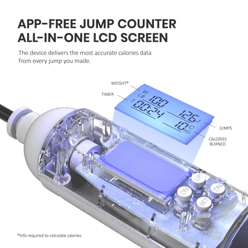 Digital Jump Rope with Smart Counter & Timer - Adjustable Speed Skipping Rope for Fitness, Weight Loss, Boxing, MMA - Tangle-Free Ball Bearings & Anti-Slip Handles for Men, Women, Kids.(Check 2026 New Evolution for 3s Rope Swap) - color: 2026 Evolution BL