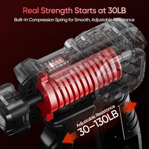 FitBeast Grip Strength Trainer with Built-In Counter, Adjustable Hand Gripper Strengthener 30–130LB, Forearm Strengthener for Office & Home Training
