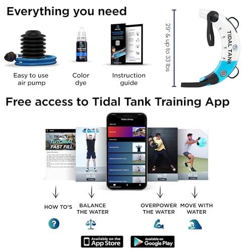 Tidal Tank Tube - The Original Aqua Bag - Water Weight Bag up to 79 lbs - Adjustable Workout Sand Bags Weights Alternative - Portable Sandbag Fitness Equipment Set, Home Exercise Gym - Including App - color: Bulgarian