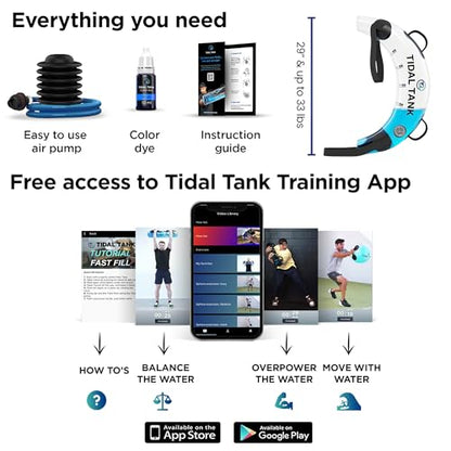 Tidal Tank Tube - The Original Aqua Bag - Water Weight Bag up to 79 lbs - Adjustable Workout Sand Bags Weights Alternative - Portable Sandbag Fitness Equipment Set, Home Exercise Gym - Including App - color: Bulgarian