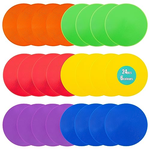 Poly Spots Spot Markers 4.72 Inch & 9 Inch Multicolor Floor Dots - style: 9inch 24pcs