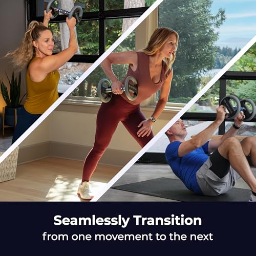 TeeterBell Multi-Grip Weight & Workout App - Dumbbell, Kettlebell & Medicine Ball All-in-one, Low-Impact Cardio and Toning for Functional Fitness - style: 6lb TeeterBell
