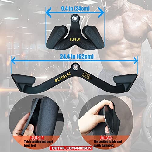 LAT Pull Down Bar for Cable Machine, LAT Pulldown Attachments T-bar V-bar Cable Attachment for Gym, Back Tricep Strength Training Handle - size: 2 Pieces