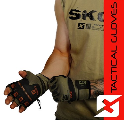Tactical Green Weightlifting Gloves Military Style Gym with Wrist Wrap Support Anti-Slip Gel Grip Flexible Finger Protection Durable Training for Fitness and Exercise (Unisex) - size: Large